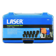 Laser Impact Socket Set 1/2"D 10pc 7609 Laser - Dynamic Drive