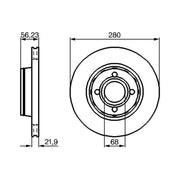 Bosch Front Brake Vented Discs & Pads fits Audi 80 B4 1991-1995 2.0 2.3 2.6