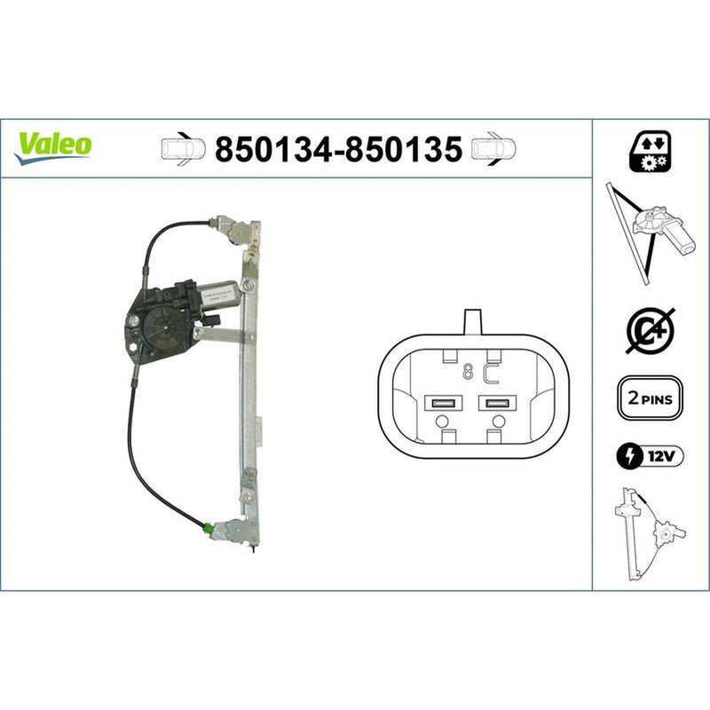 Valeo Electric Window Regulator Lifter Left Front 850134