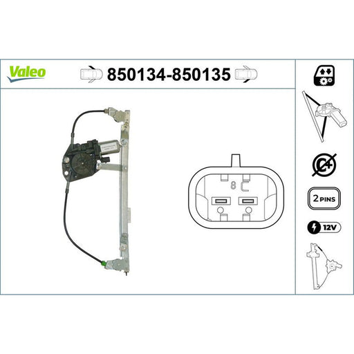 Valeo Electric Window Regulator Lifter Left Front 850134