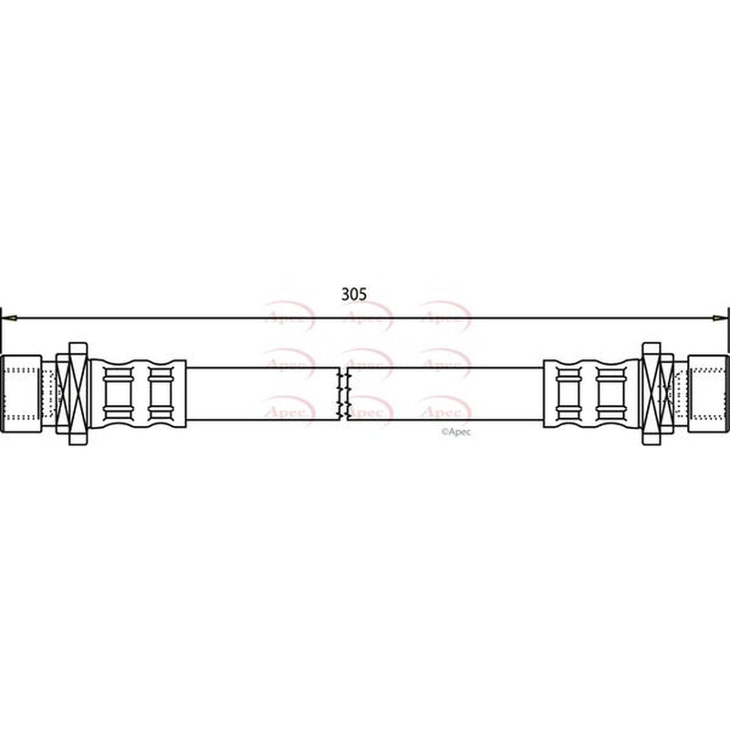 Apec Brake Hydraulic Hose Line Rear fits Honda Civic VII 2000-2005 1.4 1.6 1.7