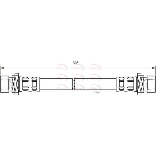 Apec Brake Hydraulic Hose Line Rear fits Honda Civic VII 2000-2005 1.4 1.6 1.7