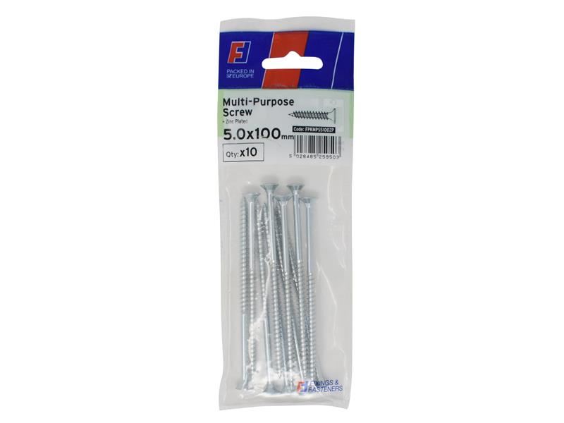 ForgeFix Multi-Purpose Pozi Screw CSK ST ZP 5.0 x 100mm ForgePack 10 ForgeFix - Town Tools