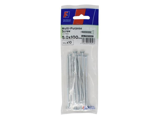 ForgeFix Multi-Purpose Pozi Screw CSK ST ZP 5.0 x 100mm ForgePack 10 ForgeFix - NN4 Online