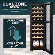 Baridi 27 Bottle Dual Zone Wine Fridge & Cooler DH90 Baridi - Dynamic Drive