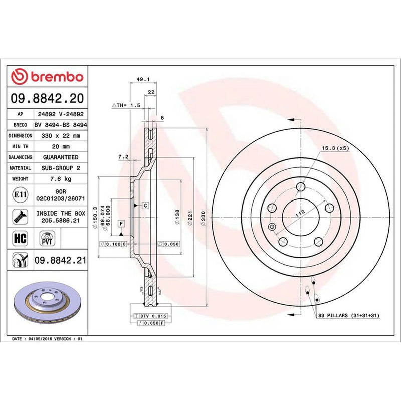 Brembo Front & Rear Brake Discs & Pads fits Audi A6 C6 2004-2011