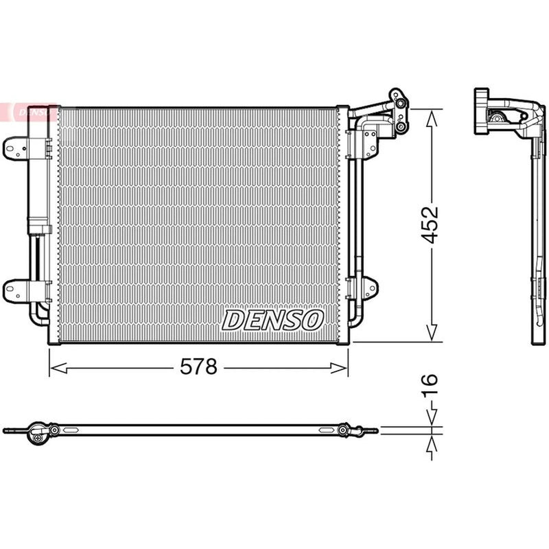 Denso Air Conditioning Condenser fits VW Tiguan 2010-2018 1.4 2.0