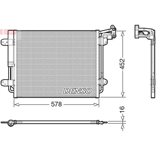 Denso Air Conditioning Condenser fits VW Tiguan 2010-2018 1.4 2.0