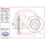 Brembo 2 x Internally Vented Brake Discs fits Suzuki Swift III 2010-2017 1.2 1.6