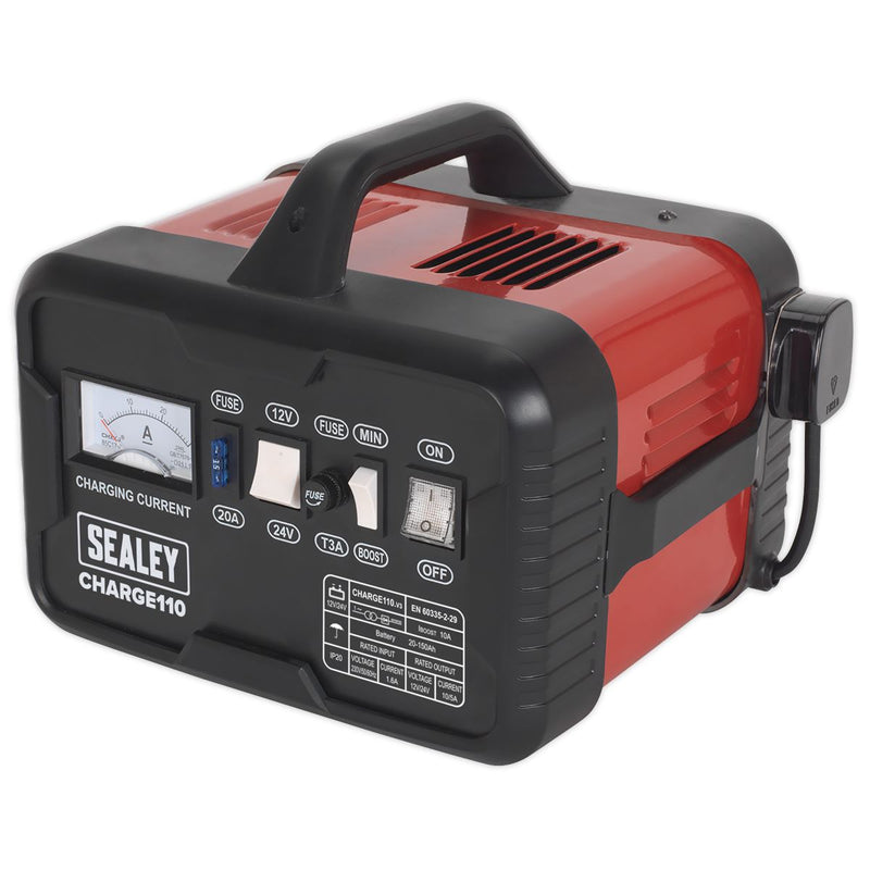 Sealey Battery Charger 14Amp 12V/24V 230V CHARGE110 Sealey - Dynamic Drive
