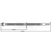 Borg & Beck Brake Hydraulic Hose Line Front Left BBH8546