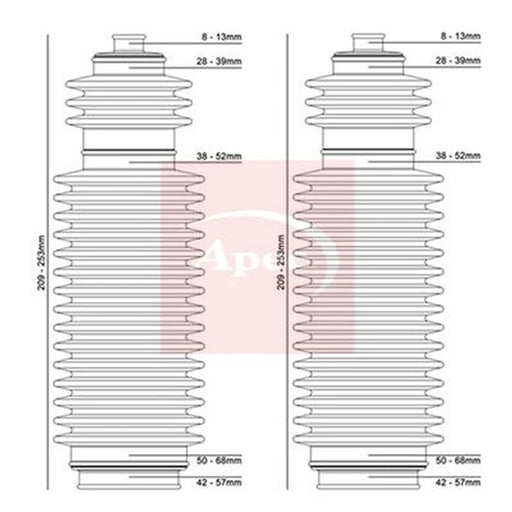 Apec Steering Bellow Kit Front ACB3009