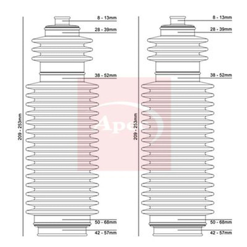 Apec Steering Bellow Kit Front ACB3009