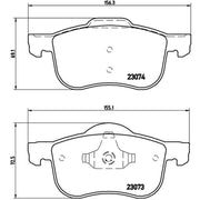 Brembo 4 x Front Brake Pad Set fits Volvo S60 I 2000-2010 2.0 2.4 2.5