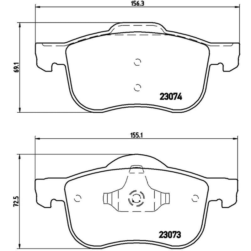 Brembo 4 x Front Brake Pad Set fits Volvo S60 I 2000-2010 2.0 2.4 2.5