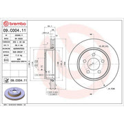 Brembo Front Brake Internally Vented Discs & Pads fits Jeep Compass 2006 on 2.4