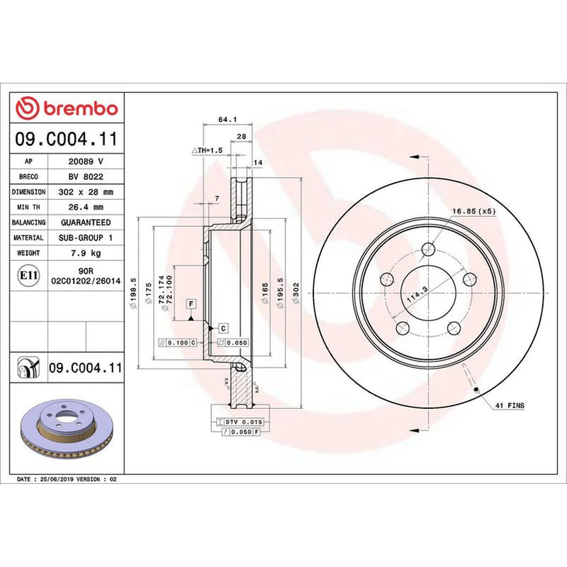 Brembo Front Brake Internally Vented Discs & Pads fits Jeep Compass 2006 on 2.4
