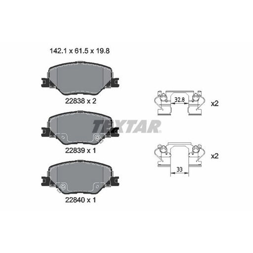 Textar Front Brake Pad Set 2283801
