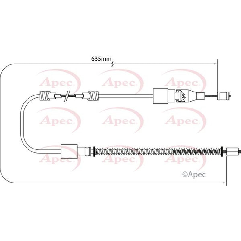 Apec Handbrake Cable Left Rear fits VW Polo 1982-1994 1.0 1.3