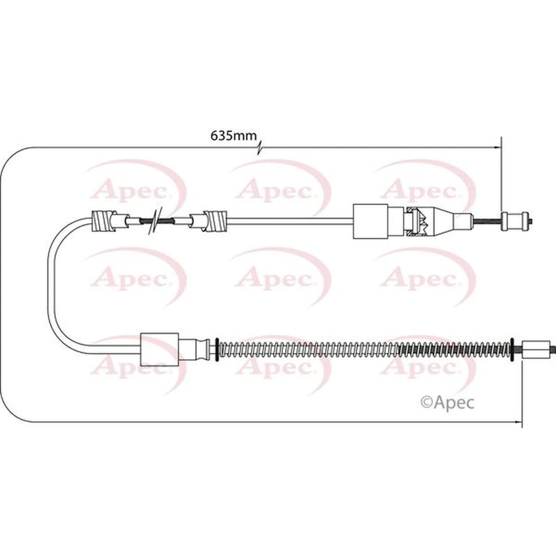 Apec Handbrake Cable Right Rear CAB1531