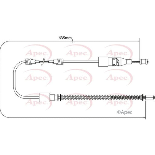 Apec Handbrake Cable Right Rear CAB1531