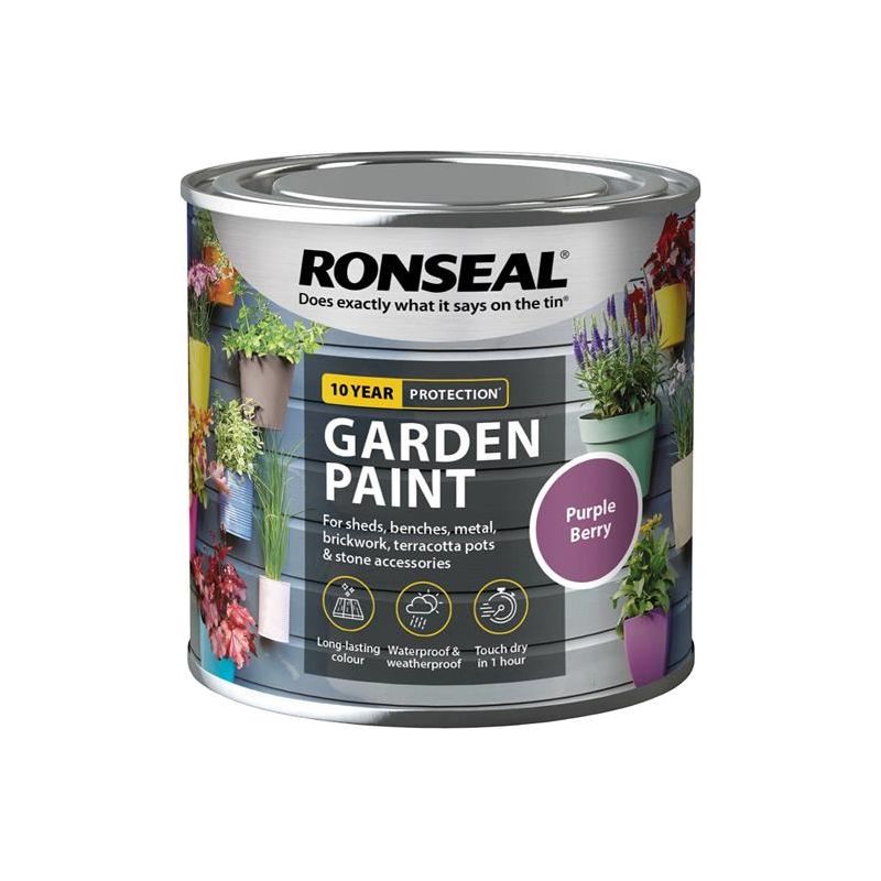 Ronseal Garden Paint Purple Berry 250ml Ronseal - Dynamic Drive