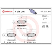 Brembo 4 x Rear Brake Pad Set fits Honda Cr-V III 2006-2012 2.0 2.2 2.4