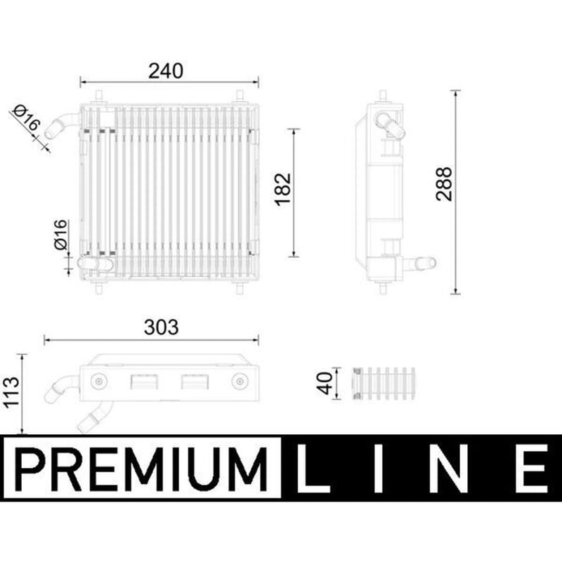 Mahle Engine Oil Cooler Right fits BMW 7 2016-2022
