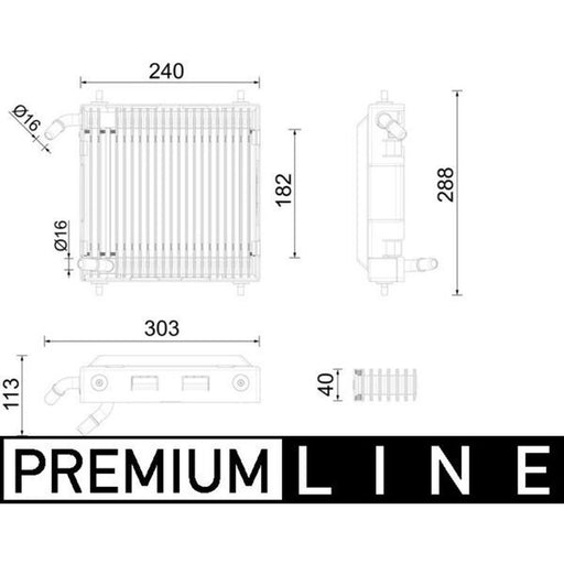 Mahle Engine Oil Cooler Right fits BMW 7 2016-2022