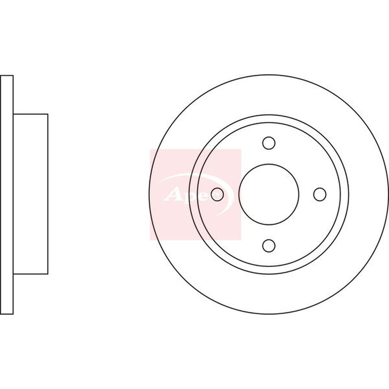 Apec 2 x Solid Brake Discs fits Nissan Micra II 1992-2003 1.0 1.3 1.4