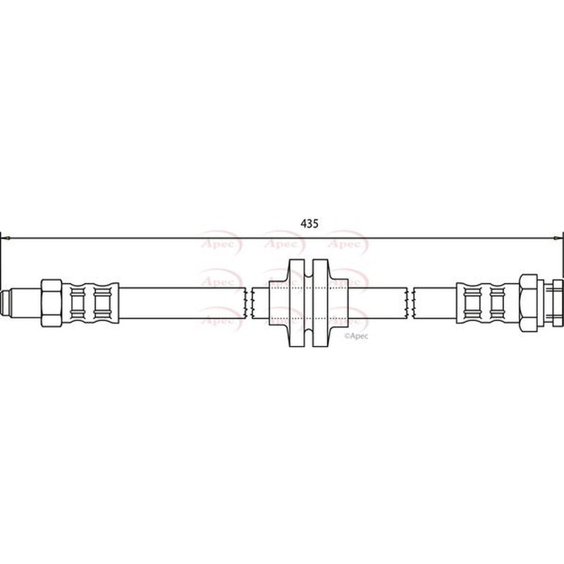 Apec Brake Hydraulic Hose Line Rear fits Alfa Romeo 147 2001-2010