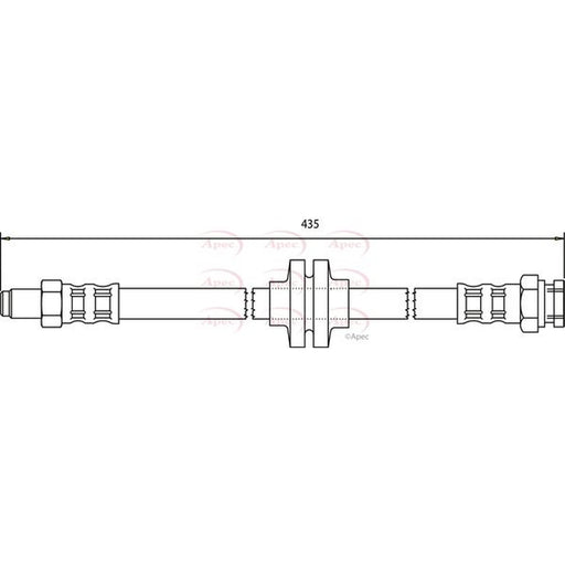 Apec Brake Hydraulic Hose Line Rear fits Alfa Romeo 147 2001-2010