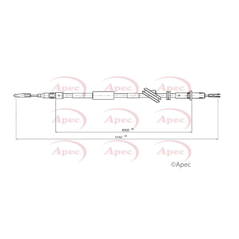 Apec Handbrake Cable Left Rear CAB1747
