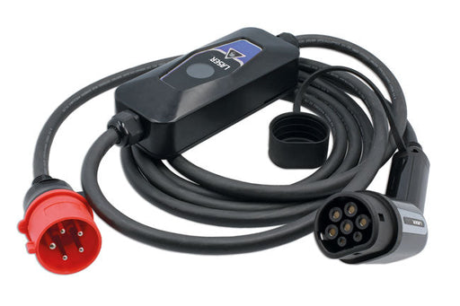Laser EV Charging Cable - 32A Three Phase T2 Female-CEE Plug (5 pin) W/Charger IP68 Laser - Town Tools
