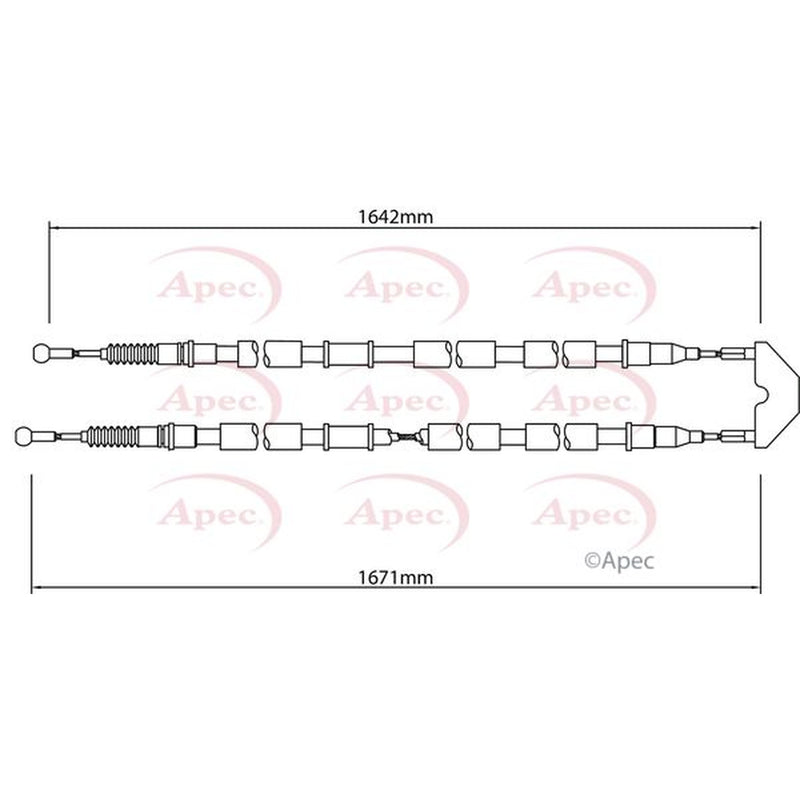 Apec Handbrake Cable Left Rear fits Opel Astra H 2004-2010