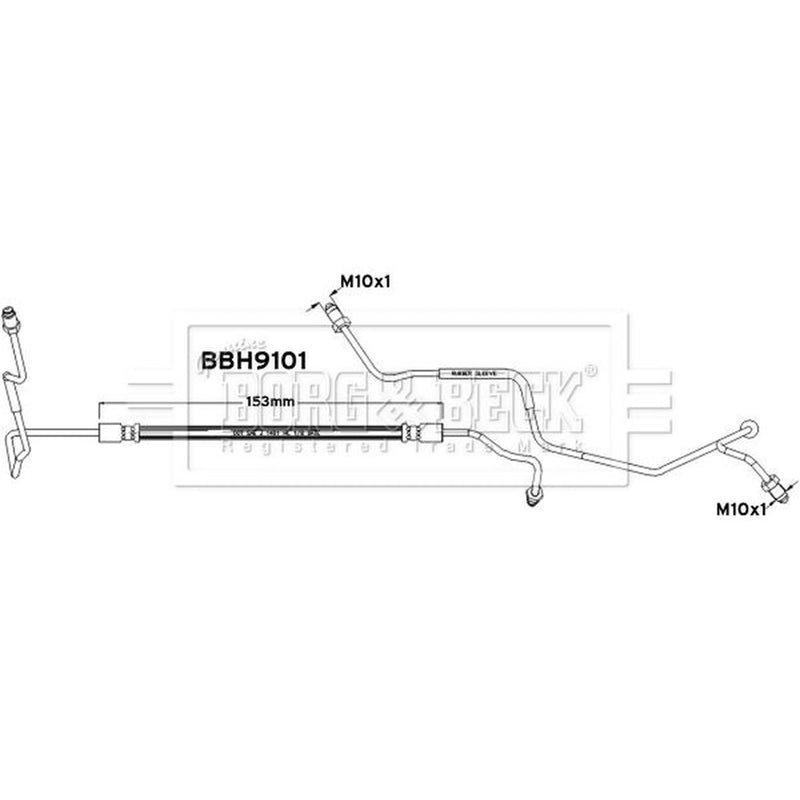 Borg & Beck Brake Hydraulic Hose Line outer BBH9101