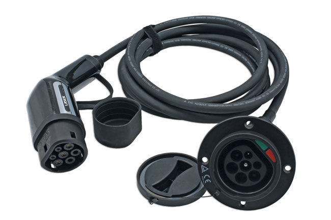 Laser EV Charging Extension Cable - 32A Single Phase T2 Female-T2 Male IP65 Laser - NN4 Online