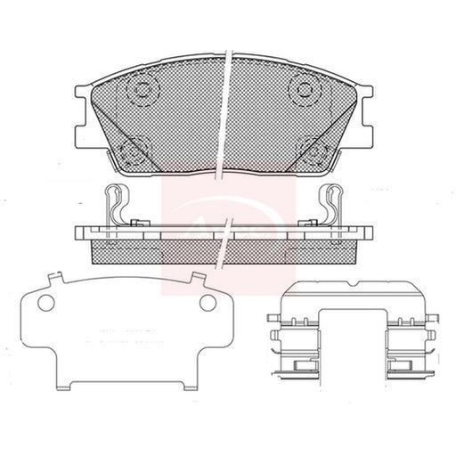 Apec Front Brake Pad Set fits Kia Soul III 2019 on 1.6 2.0