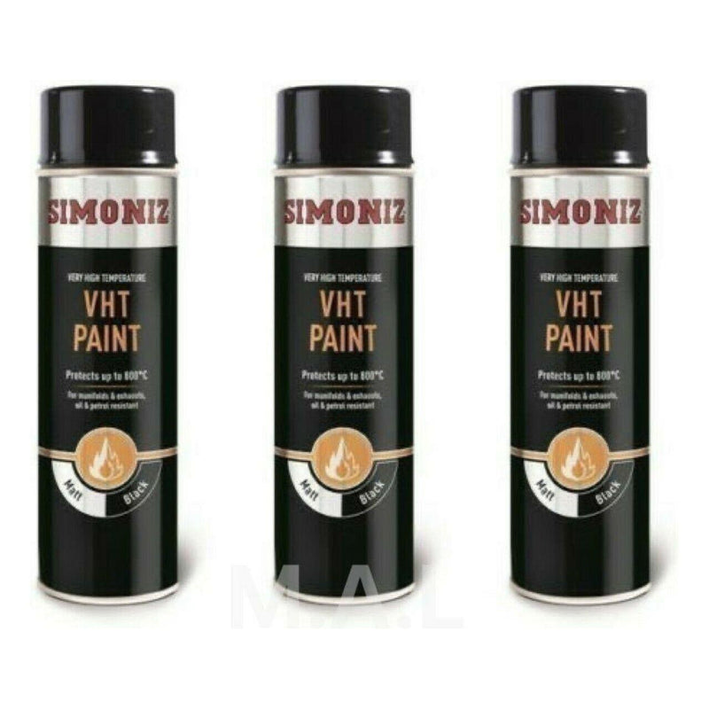 Very High Temperature VHT Black Simoniz Aerosol Auto Car Spray Paint 500ml Simoniz - NN4 Online 