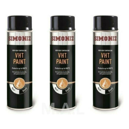 Very High Temperature VHT Black Simoniz Aerosol Auto Car Spray Paint 500ml Simoniz - NN4 Online 