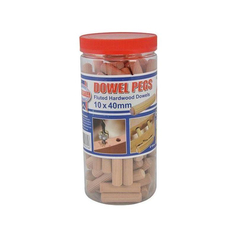 Faithfull Wood Dowels Fluted 40 x 10mm (Tub 100) Faithfull - NN4 Online