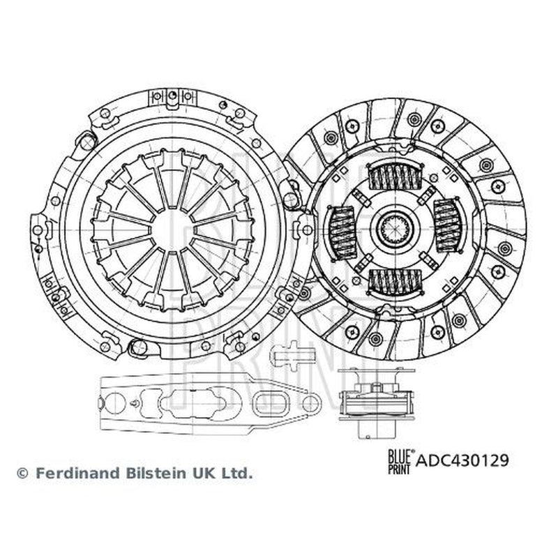 Blue Print Clutch Kit Set 3pc 201mm fits Mitsubishi Colt Czc VI 2006-2009 1.5