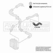 First Line Intercooler Turbo Charge Air Hose Front fits Audi A3 2000-2003 1.9
