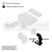 First Line Air Filter Intake Hose Plastic fits Fiat Doblo 2005 on 1.3