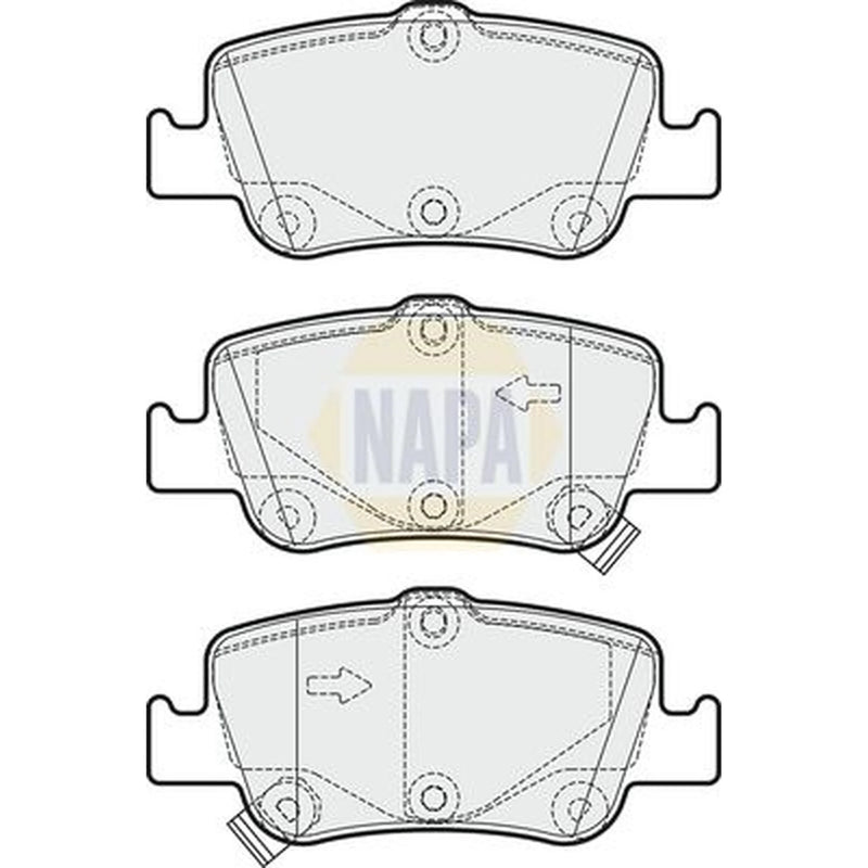 NAPA Rear Brake Pad Set fits Toyota Auris 2006-2018 1.2 1.3 1.33 1.4 1.5 1.6