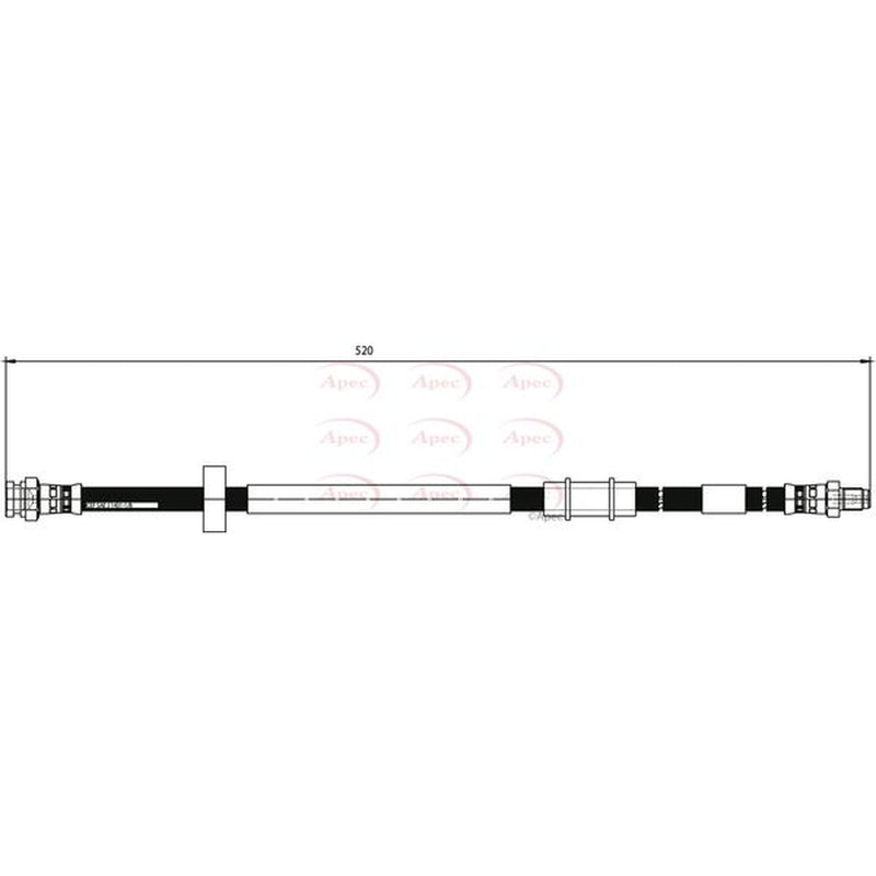 Apec Brake Hydraulic Hose Line Front fits Fiat Idea 2003-2005 1.2 1.3 1.4 1.9