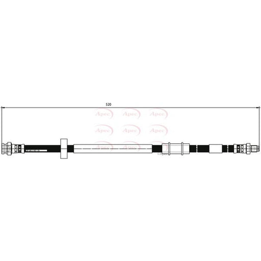 Apec Brake Hydraulic Hose Line Front fits Fiat Idea 2003-2005 1.2 1.3 1.4 1.9