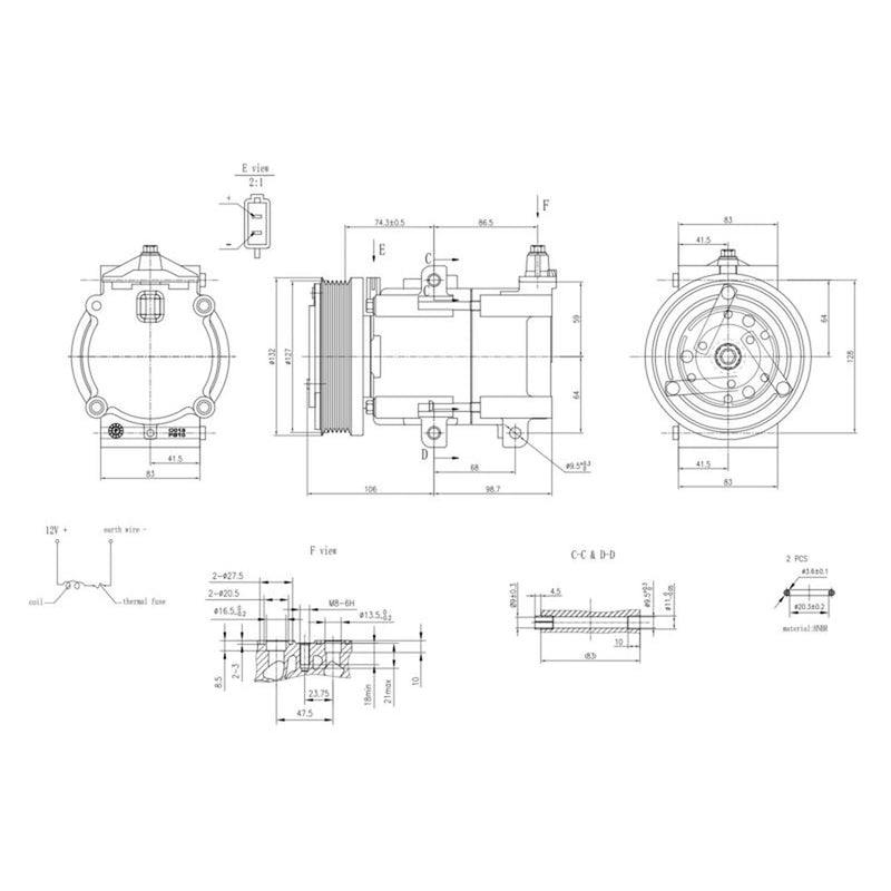 Hella Air Conditioning Compressor fits Ford Maverick 2001 on 3.0