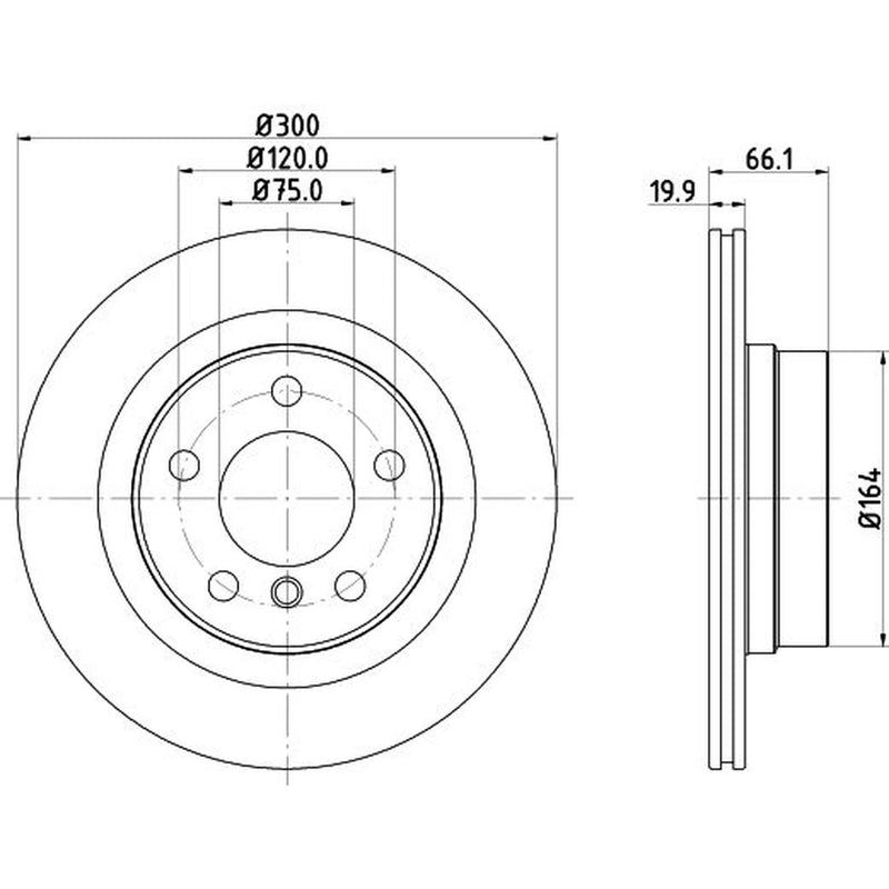 DON 2 x Vented Rear Brake Discs PCD13522-x2