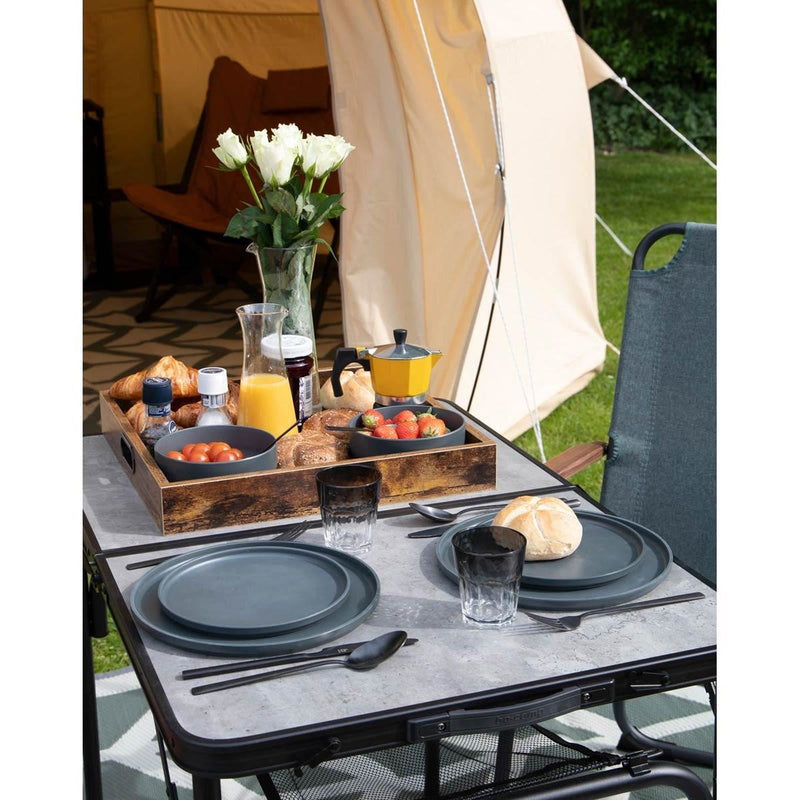 Bo-Camp Industrial Collection Breakfast Plate 4 Pieces Anthracite Bo-Camp - Dynamic Drive